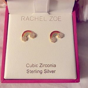 Rainbow cloud stones stud earrings Sterling silver with cubic zirconia